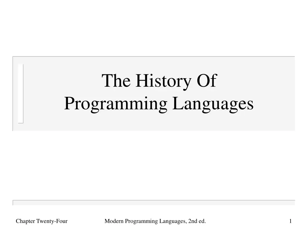the history of programming languages