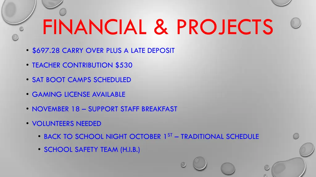 financial projects