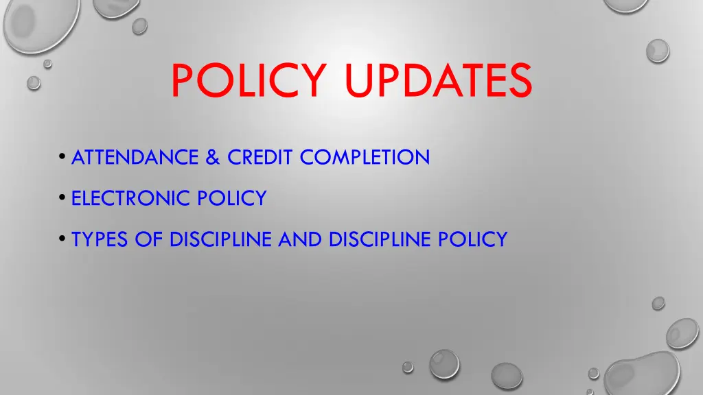 policy updates