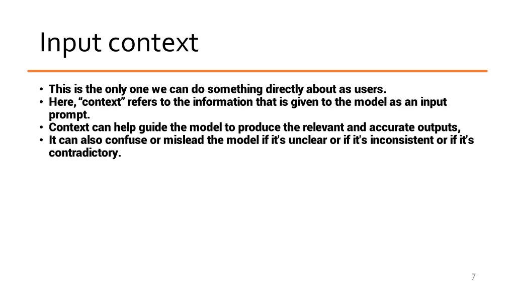 input context