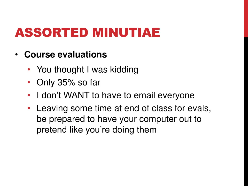 assorted minutiae