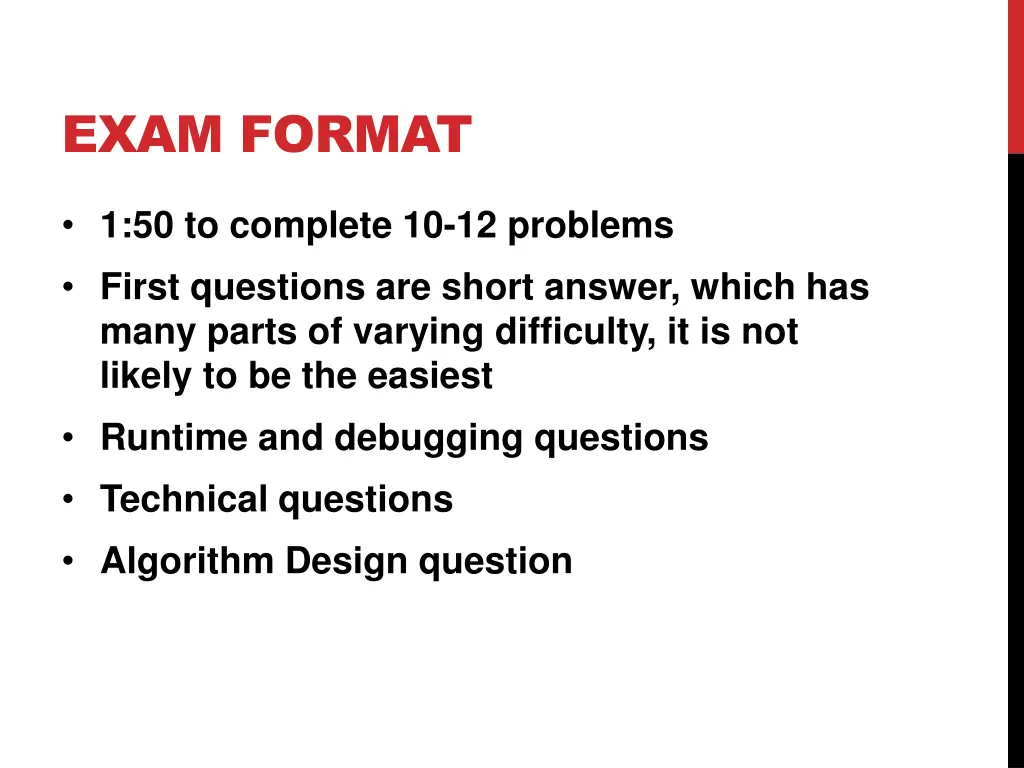 exam format