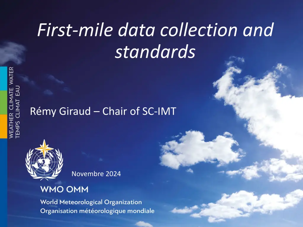 first mile data collection and standards