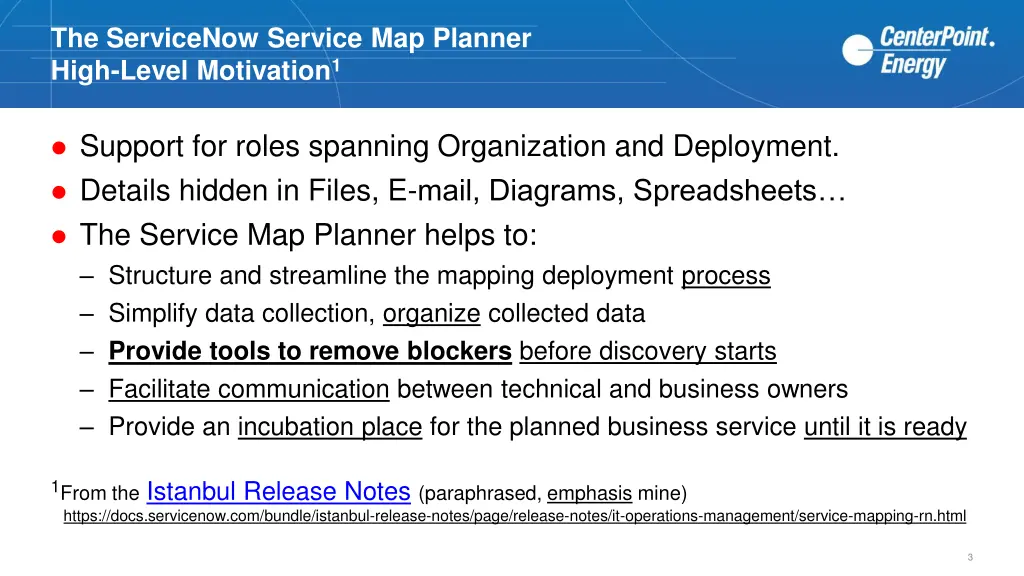the servicenow service map planner high level