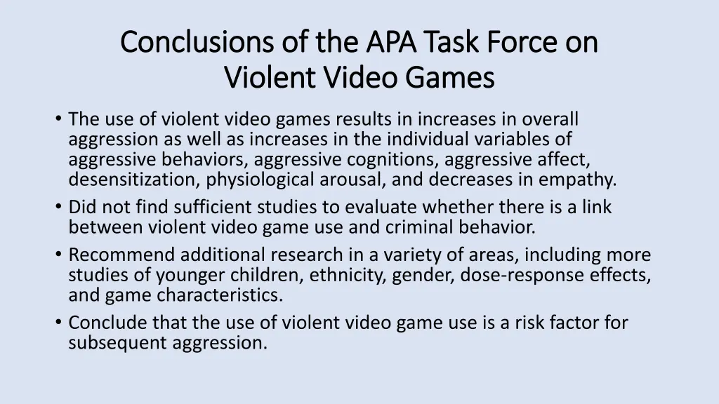 conclusions of the apa task force on conclusions