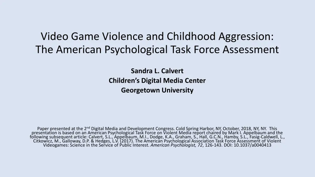 video game violence and childhood aggression
