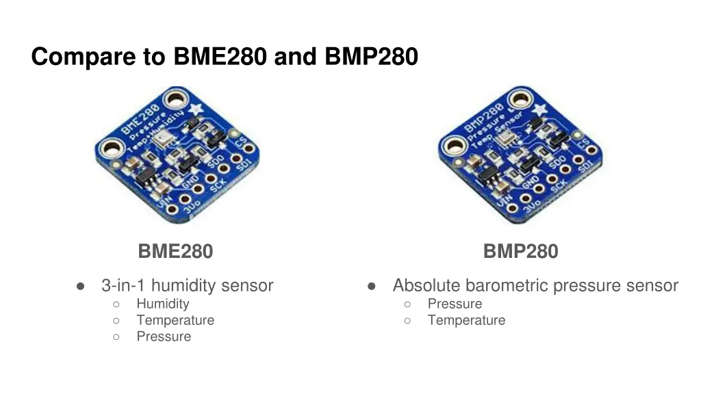compare to bme280 and bmp280