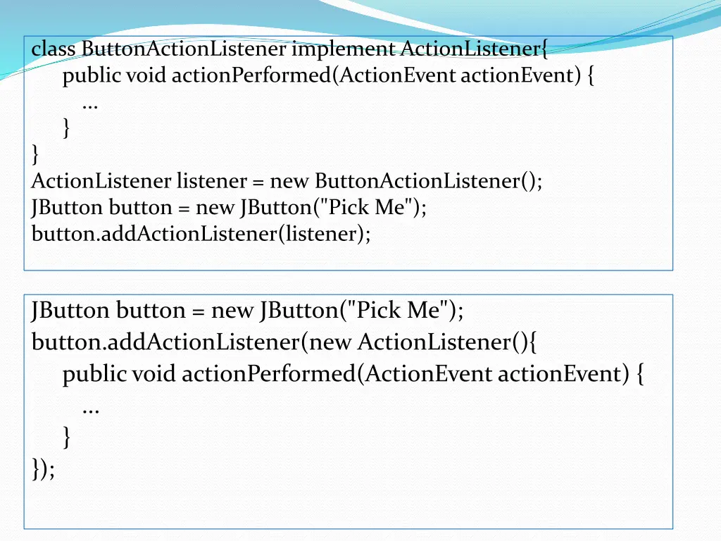 class buttonactionlistener implement