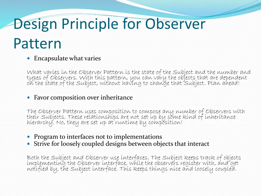 design principle for observer pattern