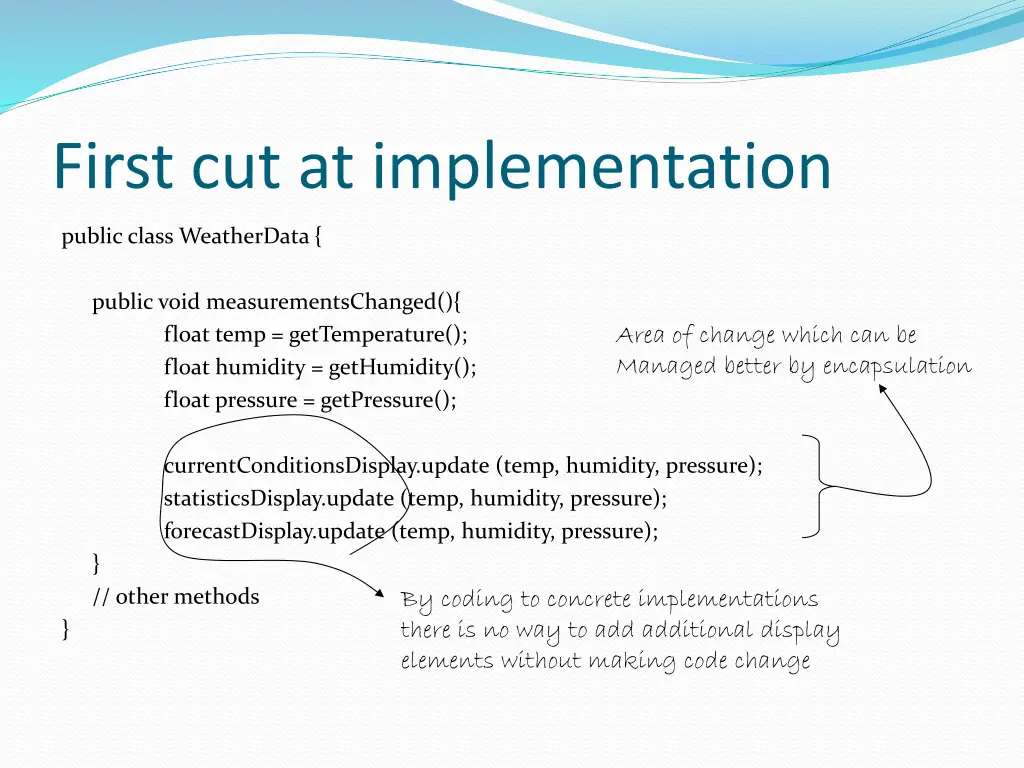first cut at implementation 1