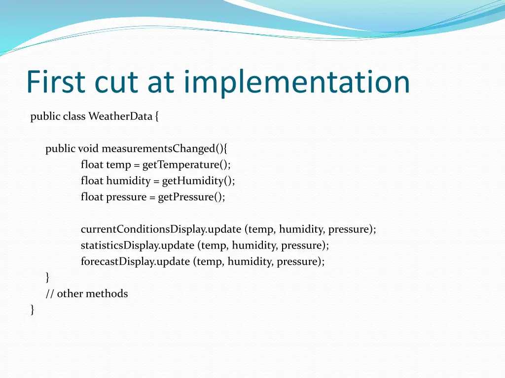 first cut at implementation