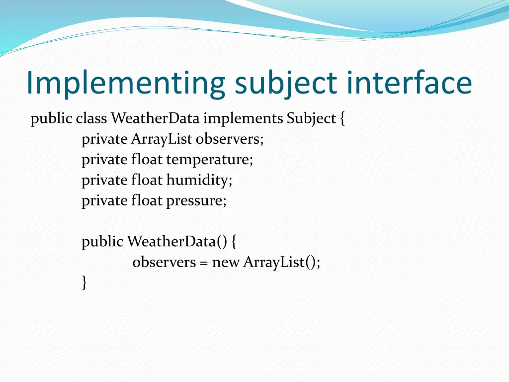 implementing subject interface