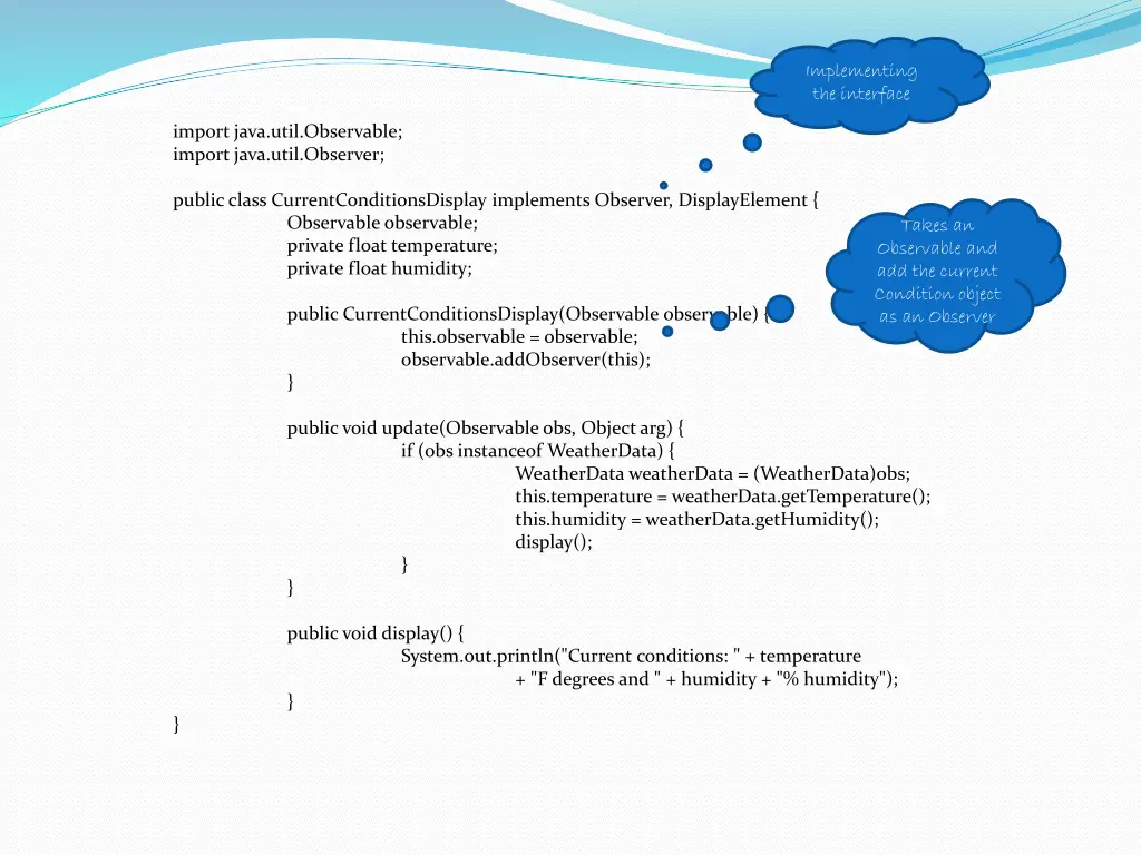 implementing the interface