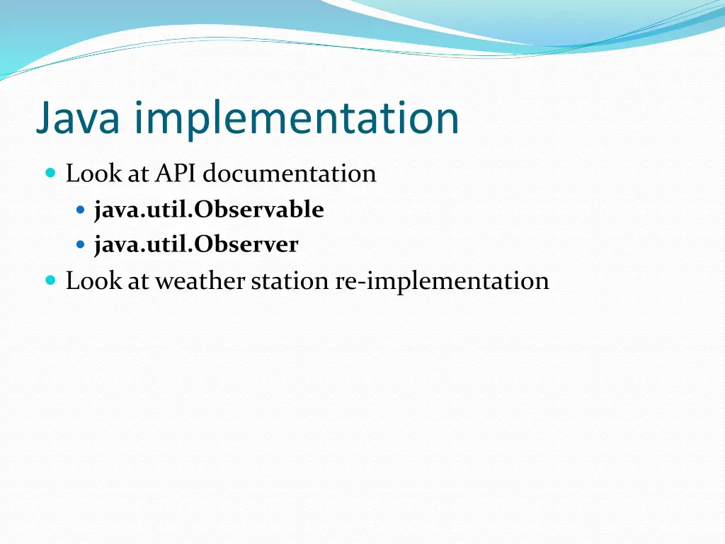 java implementation