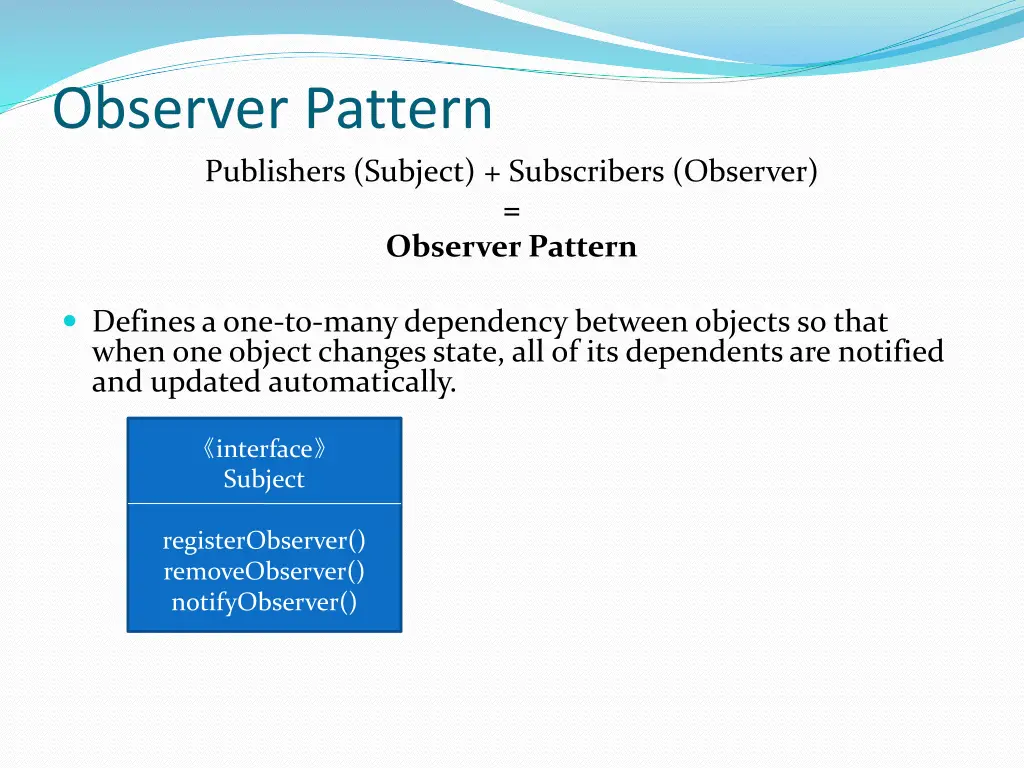 observer pattern publishers subject subscribers