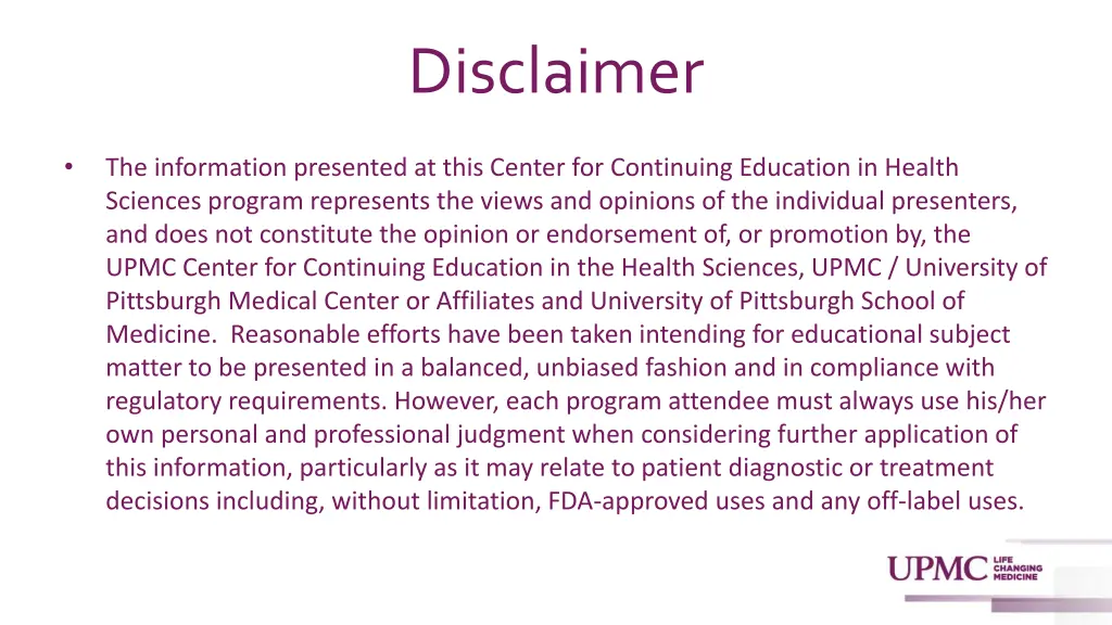 disclaimer