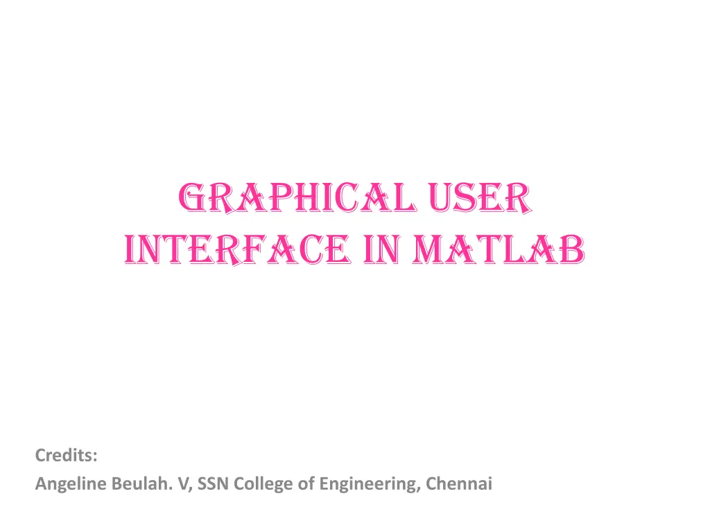 graphical user interface in matlab