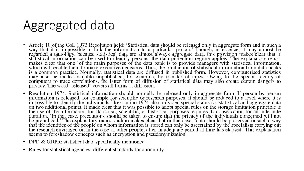aggregated data