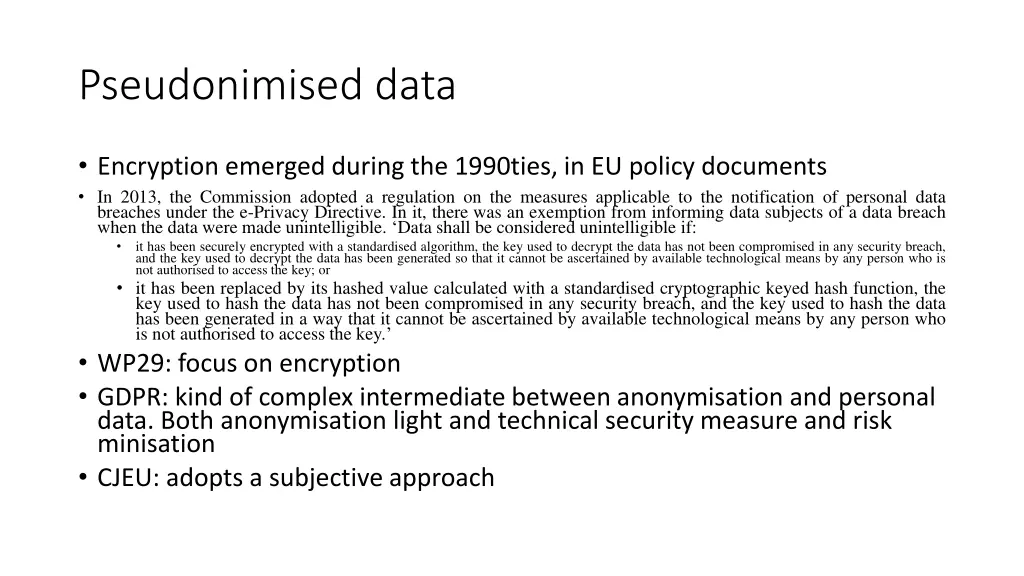 pseudonimised data