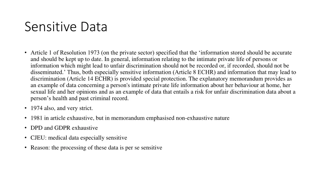 sensitive data