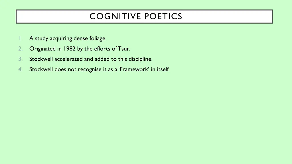 cognitive poetics