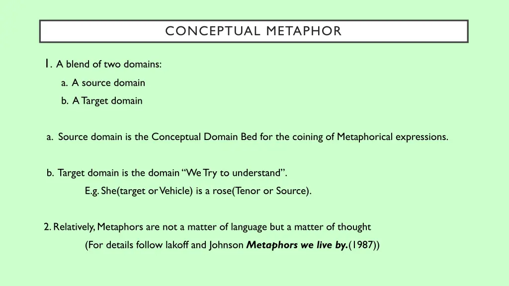 conceptual metaphor