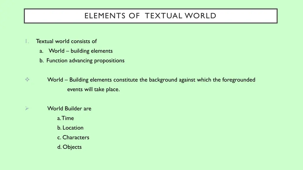 elements of textual world