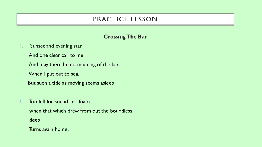 practice lesson