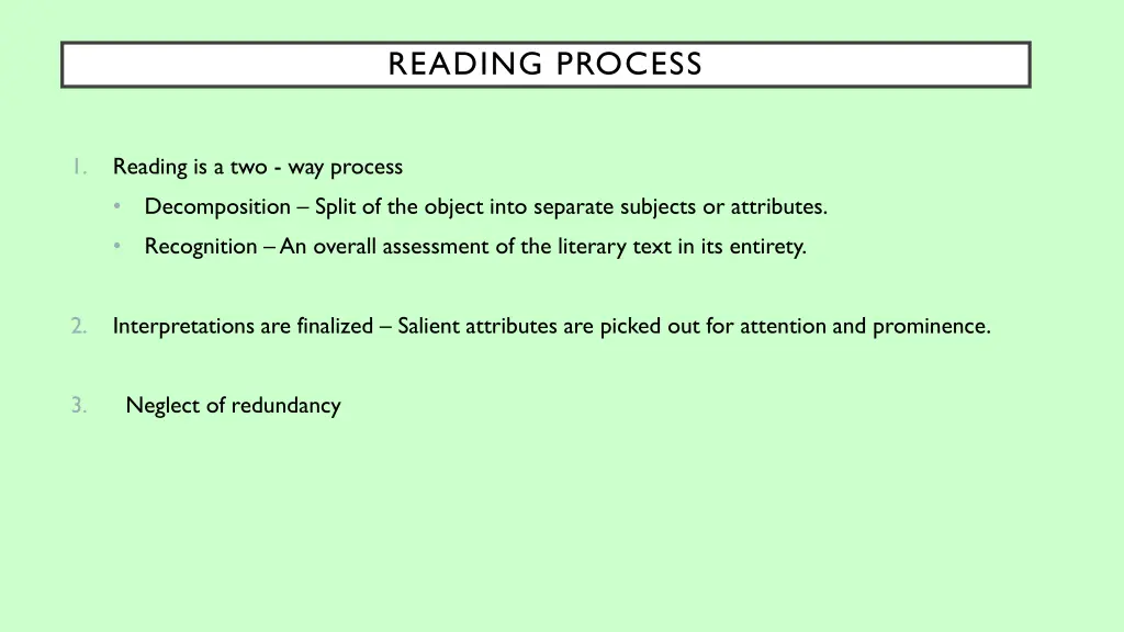 reading process