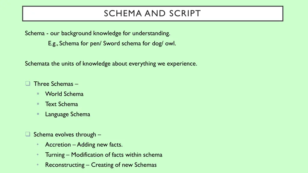 schema and script