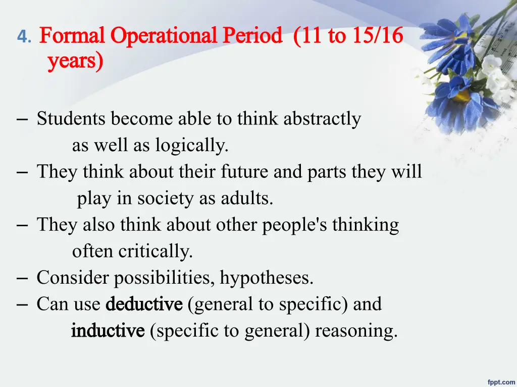 4 formal operational period formal operational