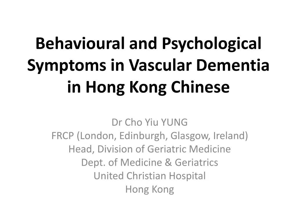 behavioural and psychological symptoms