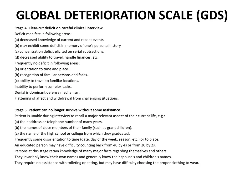 global deterioration scale gds 1