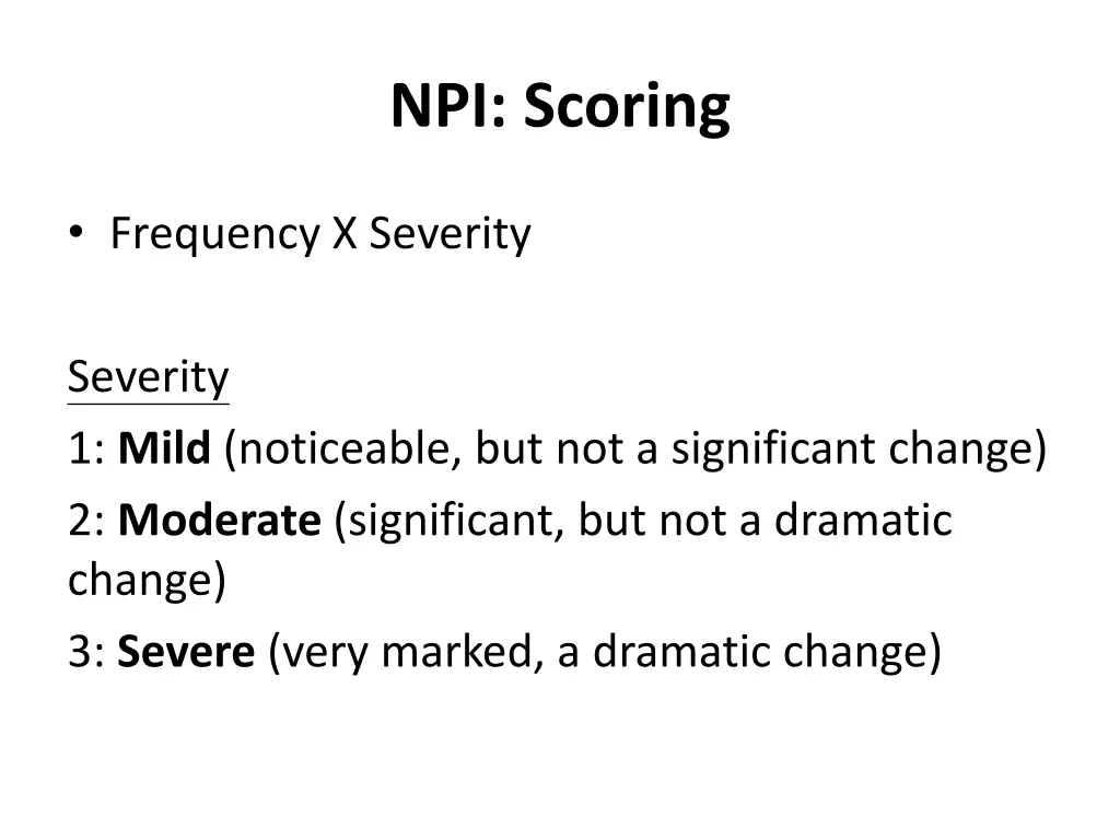 npi scoring 1