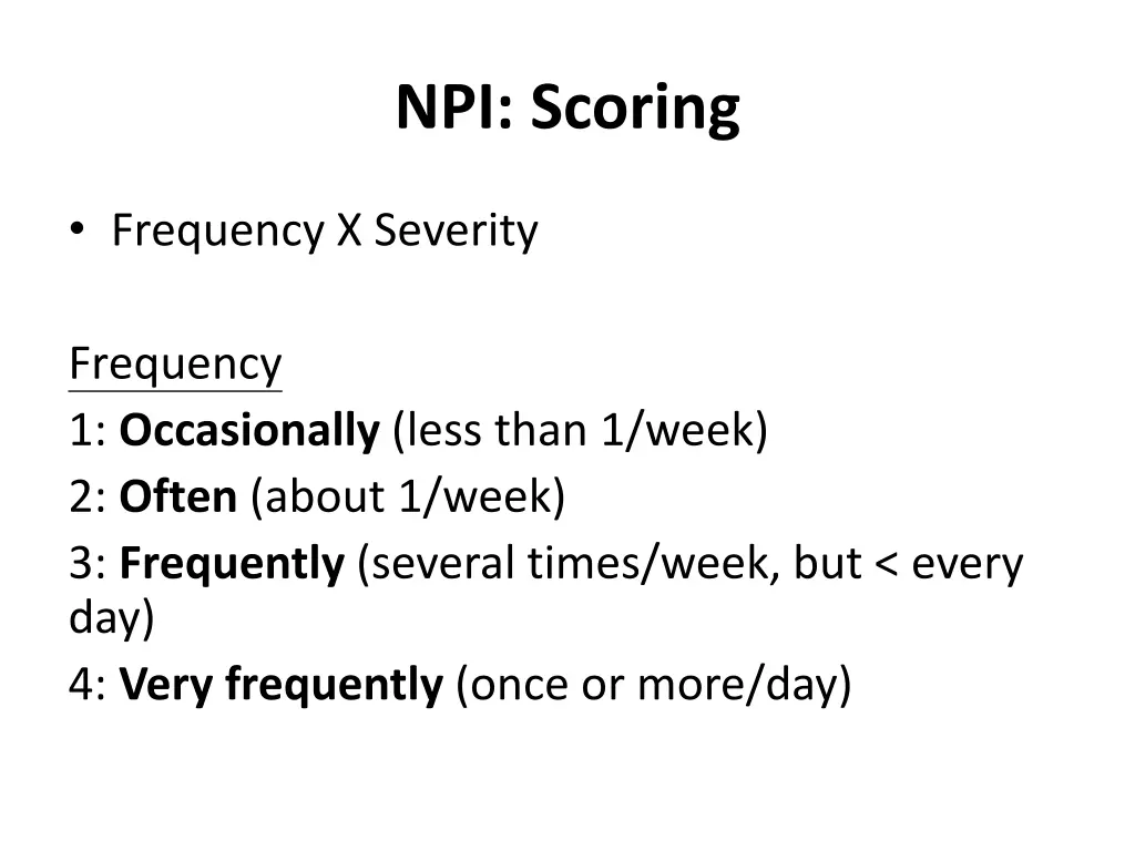 npi scoring