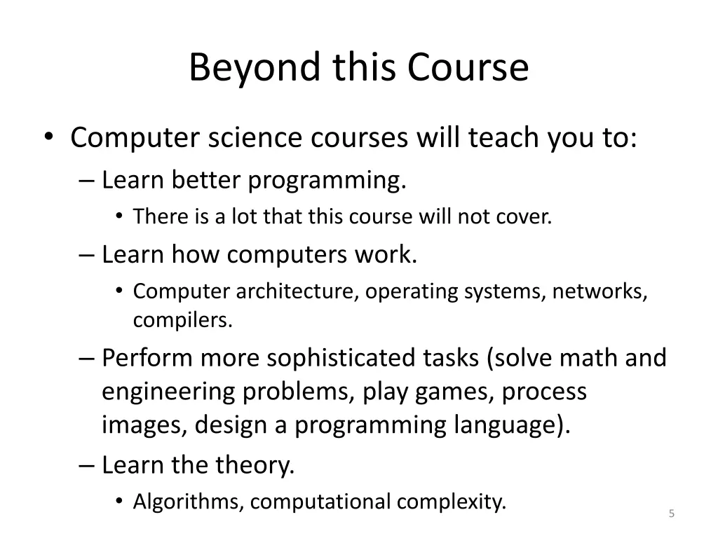 beyond this course 1