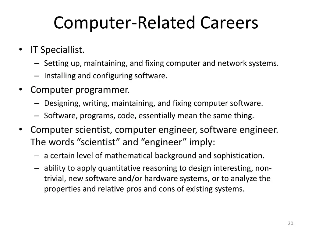 computer related careers