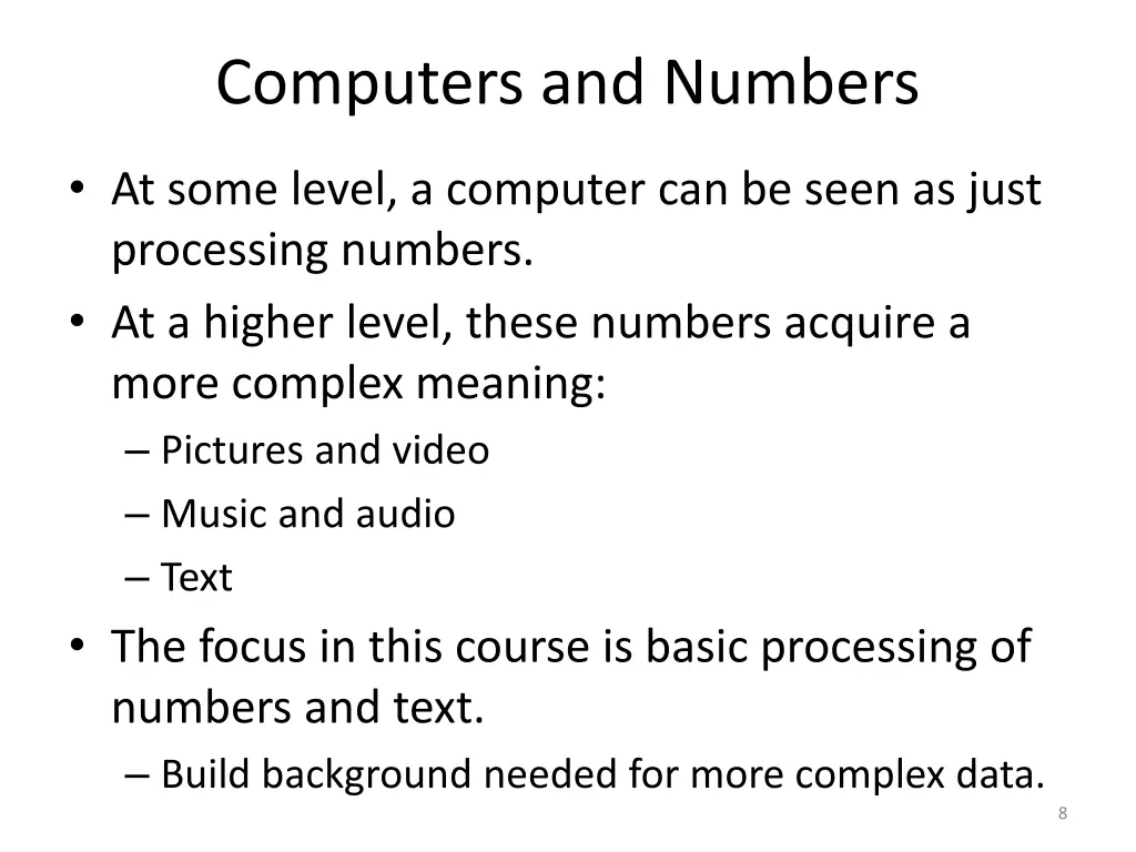 computers and numbers