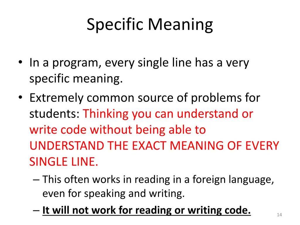 specific meaning