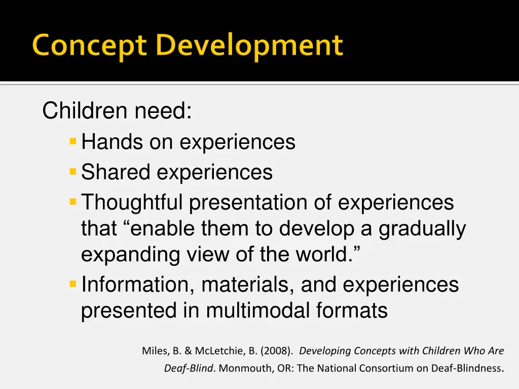 children need hands on experiences shared
