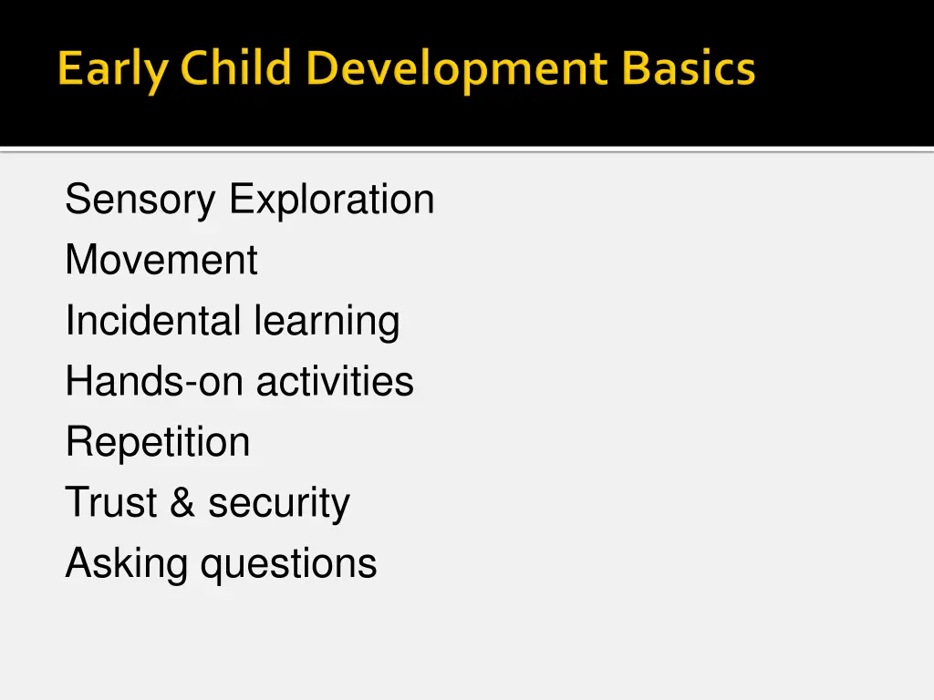 sensory exploration movement incidental learning