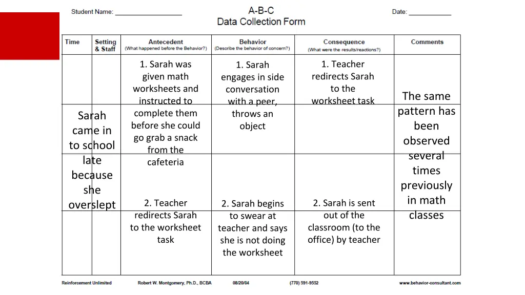 1 teacher redirects sarah to the worksheet task