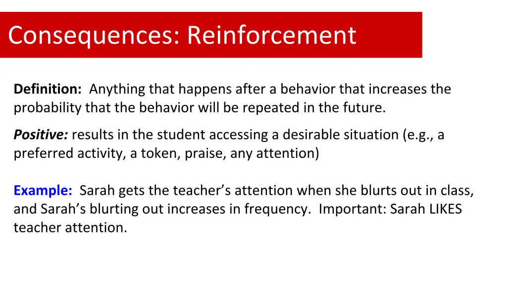 consequences reinforcement