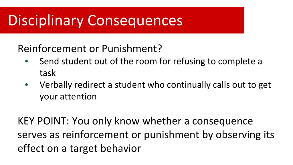 disciplinary consequences