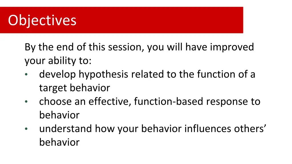objectives