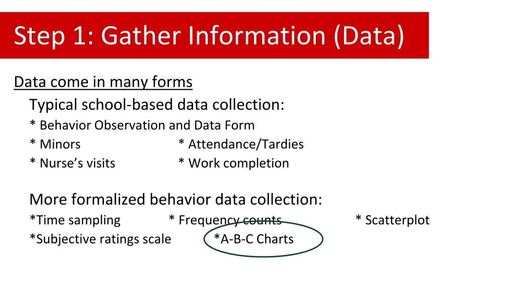 step 1 gather information data