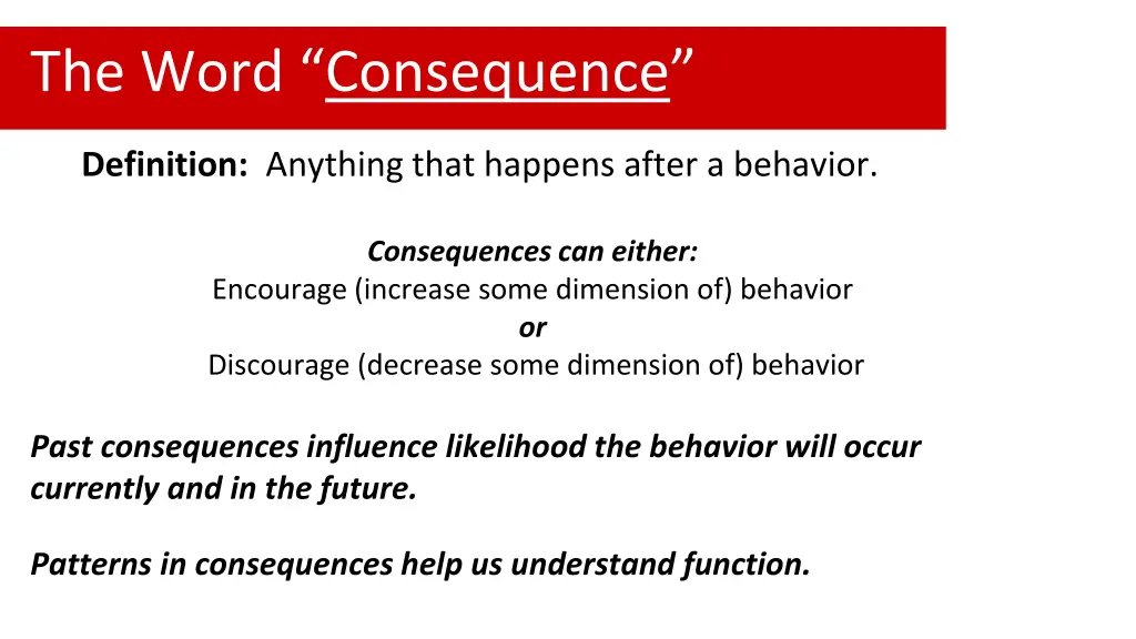 the word consequence