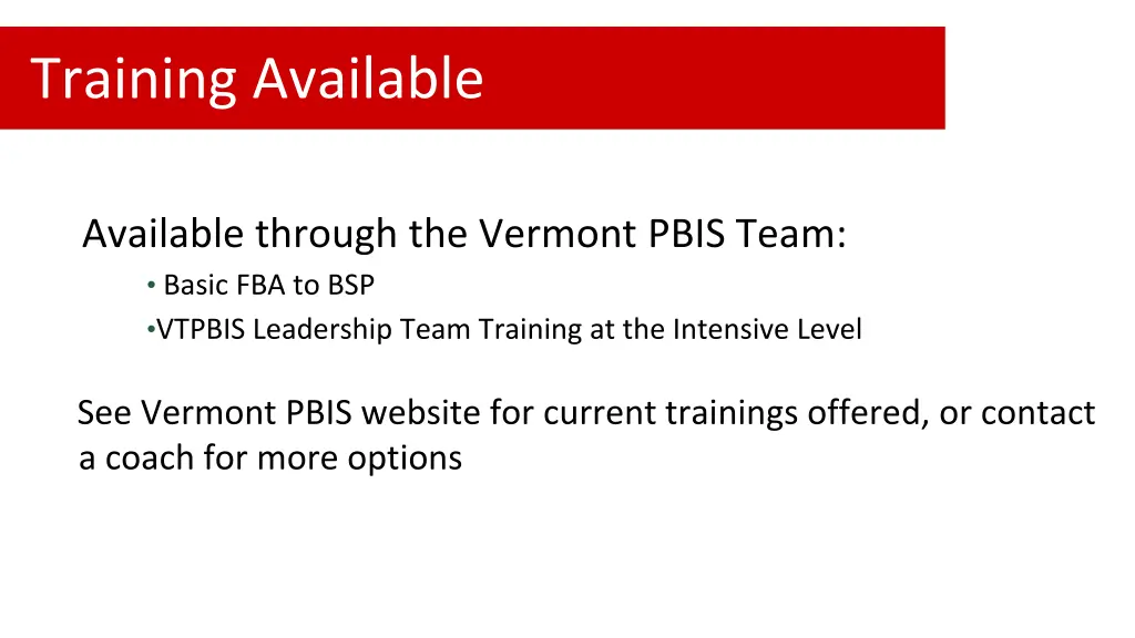 training available
