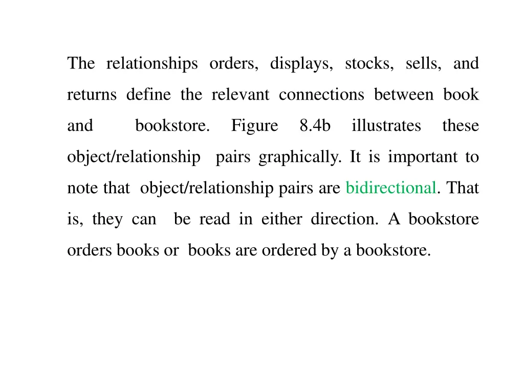 the relationships orders displays stocks sells and