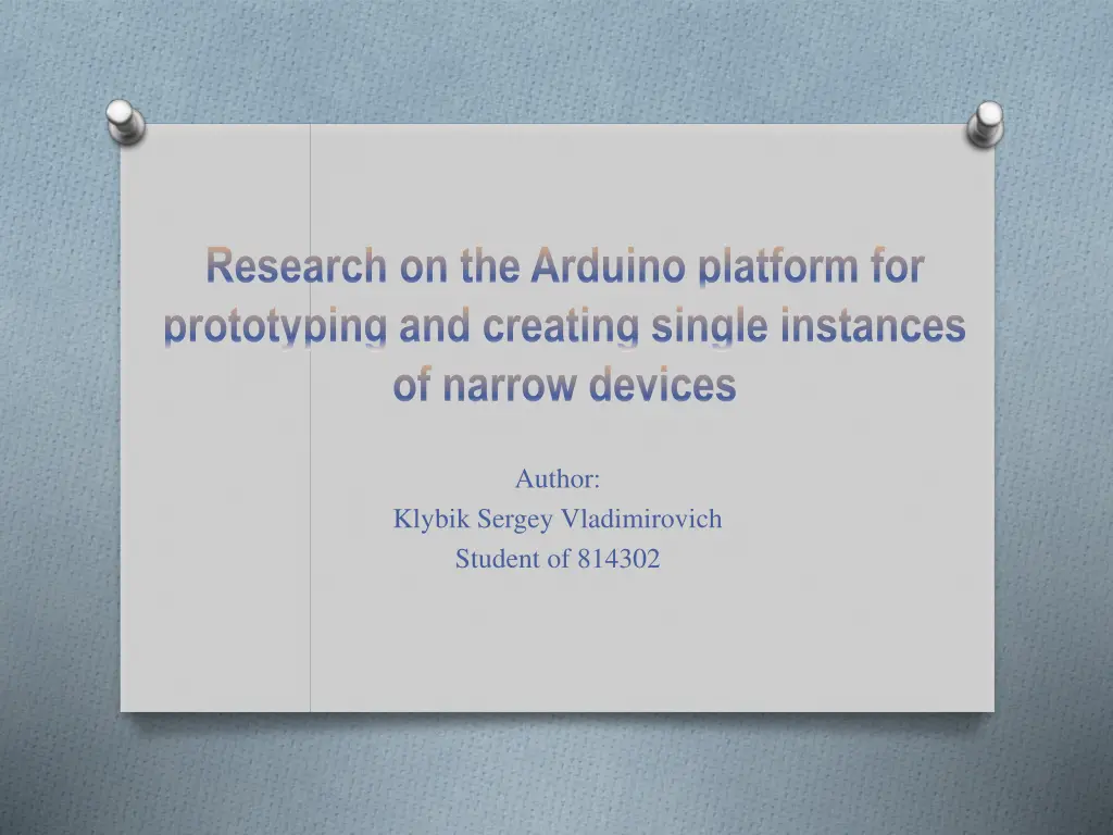 research on the arduino platform for prototyping